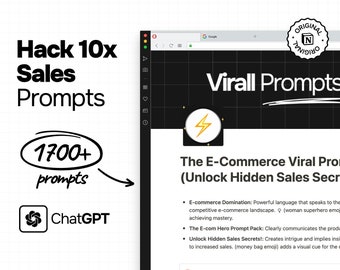 Boring Descriptions Begone! 1700+ Prompts for Sales-Boosting Copy Product Descriptions That SELL, Easy Prompt Pack