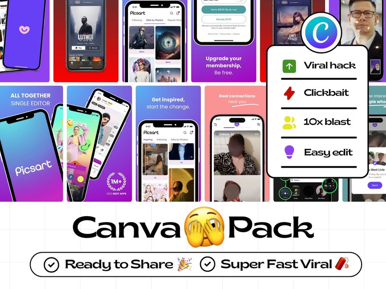 "Viral App Store Images, Get More Downloads, Canva Templates, Stand Out in Search, Professional Design, Time-Saving, User-Friendly"