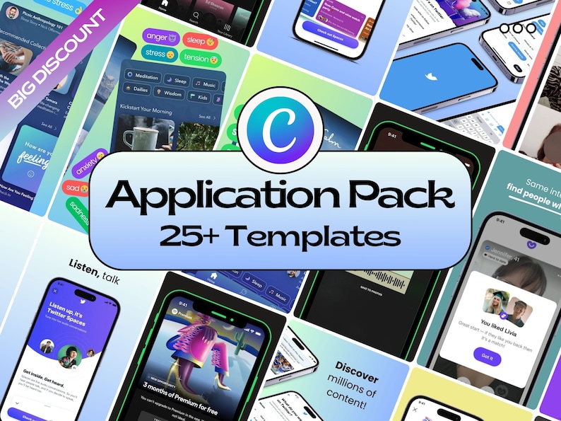 "App Store Image Templates Canva, Download Boosting Designs, Easy Edit, Mobile App Marketing, Custom Branding, ASO Optimized"
