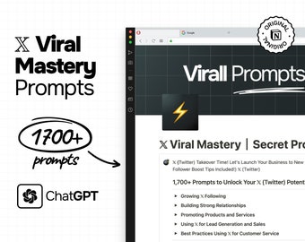 1700+ Prompts for Viral Twitter [X] Content – ChatGPT Ready Go Viral on [Social Platforms]? This Prompt Pack is the Key!