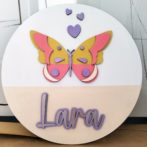 Baby Name Sign, Custom Wooden Round Name Sign, Personalized Name Sign, Nursery Name Sign, Bedroom Decor, Baby Sign, Personalised Gifts