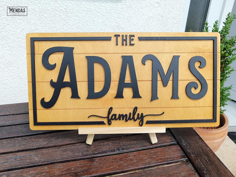 Personalized Wooden Family Name Sign: Custom Home Decor - Etsy