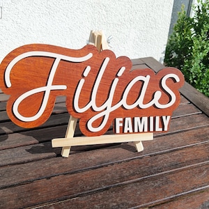 Wood Name Sign, Family Name Sign, Custom Wooden Family Sign, Personalized Sign, Wedding Gift, Anniversary Gift, Custom Text Sign, Wood Sign
