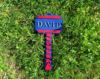 Personalized Wooden Thor Hammer Name Sign: Kids Room Decor