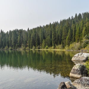 Phelps Lake im Grand Teton National Park Küstenlandschaft Foto