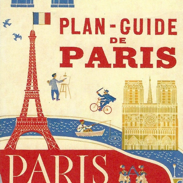 Plan de Guide Paris Mini Pocket Purse Notebook by Cavallini, Blank Lined Notebook, Travel, Diary, List Notebook PSS 4411