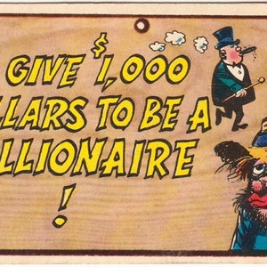 Wacky Plak Sammelpostkarte 69 - Ich würde 1.000 Dollar als Millionär geben!  PSS 5130