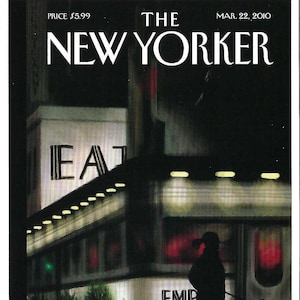 Carte postale de la couverture du magazine New Yorker le 22 mars 2010, Evening Walk de Jorge Colombo to Mail, Frame or Paper Arts PSS 5389