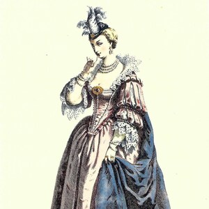 Impression de la Commedia dell'Arte Isabella italienne à encadrer ou à utiliser dans les arts du papier, le collage, les journaux indésirables, le scrapbooking et les projets d'artisanat PSS 5909