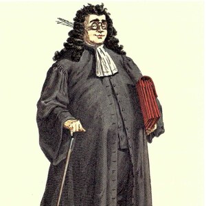 Impression de la Commedia dell'Arte Il Nataio, le notaire, à encadrer ou à utiliser dans des créations artistiques sur papier, des collages, des journaux indésirables et des projets d'artisanat PSS 5886