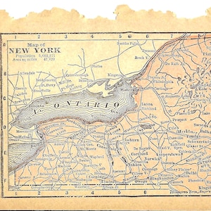 Page de livre de cartes de New York vintage de 1903 pour les journaux indésirables, le collage, les techniques mixtes, les arts du papier ou le découpage PSS 6050