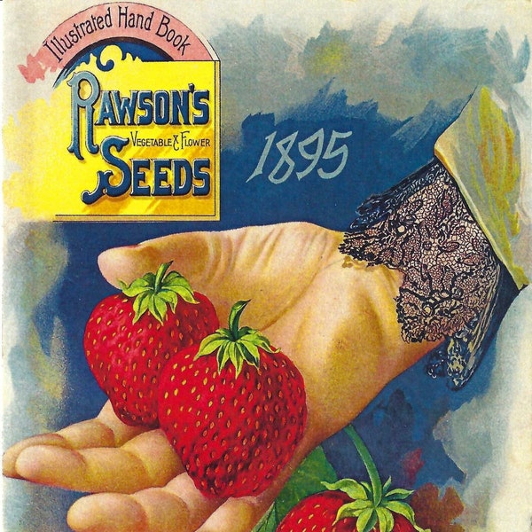 Vintage Rawson's 1895 Vegetable & Flower Seeds Catalogue Cover Reproduction - Oversized Postcard from American Heritage Engravings PSS 5314