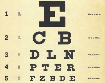Vintage Eye Chart Journal Notebook by Cavallini & Co. Blank Lined Journal, Writing, Diary, List Notebook PSS 5642