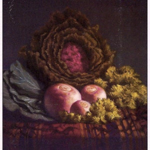 Kale & Turnips Still Life by Brent Watkinson for Cook&#39;s Illustrated Magazine Cover Jan and Feb 1995 to Frame or for Paper Arts PSS 5330