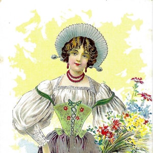 Vintage French Female in Folk Costume Postcard for Framing, Book Making, Junk Journals, Collage, Scrapbooking & Paper Crafts PSS 6000