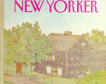 The New Yorker Magazine Cover Sept. 28, 1981 Country Barn and Red Tractor by Jenni Oliver to Frame or for Paper Arts PSS 4022