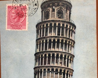 Vintage Pisa Tower Wrapping Paper by Cavallini Italian Iconic Site to Frame or Wrap, Book Binding, Decoupage, Collage & Paper Arts PSS 4356