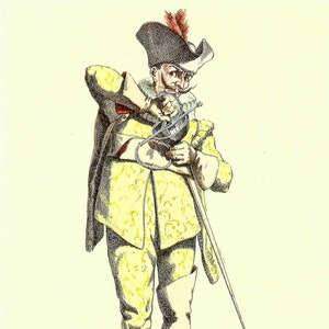 Impression à encadrer ou sur papier de la Commedia dell'Arte Capitan Spezzaferro italienne PSS 5933