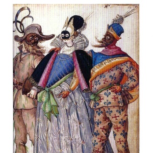 Carte postale italienne Commedia dell'Arte Kippell à encadrer ou à utiliser pour des travaux artistiques sur papier, collage, carnets de bord, scrapbooking et projets créatifs PSS 5954