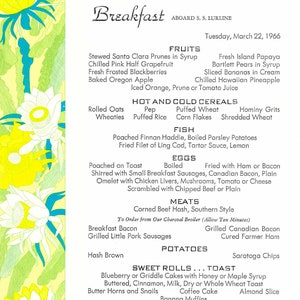 Ss Lurline Menu - Etsy
