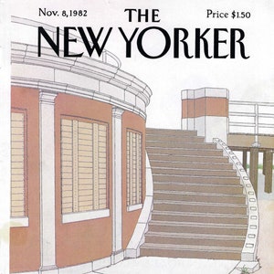New Yorker Magazine Cover Nov. 8, 1982, Stairway at the Beach by Gretchen Dow Simpson to Frame or for Paper Arts PSS 5508