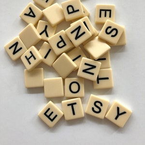 Vintage Plastic Letter Tiles for Assemblage, Mixed Media, Crafts, Jewelry, Scrapbooking and More PSS 4827