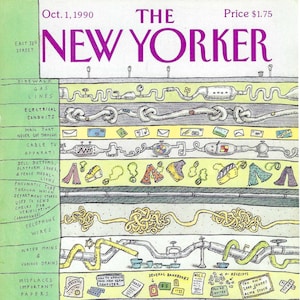 New Yorker Magazine Cover Oct. 1, 1990, A View of Below East 38th Street by Roz Chast to Frame or for Paper Arts PSS 5177