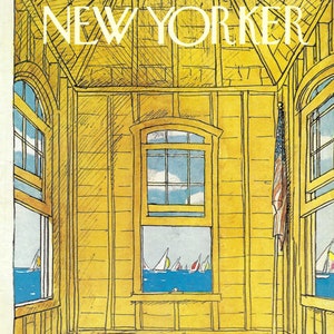 New Yorker Magazine Cover 2. Juli 1979, Ein hölzernes Bootshausfenster von Arthur Getz zum Rahmen oder für Paper Arts PSS 6140