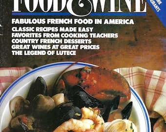 Vintage Food & Wine Magazine Sept 1987 Retro Recipes, Kitchen Ads, Paper Ephemera, Junk Journal Supply, Culinary Collector Gift PSS 6254