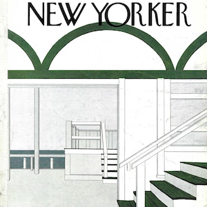 New Yorker Magazine Cover July 14, 1980, Two Staircases by Gretchen Dow Simpson to Frame or for Paper Arts PSS 6170