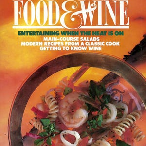 Revista de comida y vino coleccionable de agosto de 1987: ideal para los amantes de la comida y el vino. PSS 6236