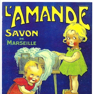 L'Amande French Marseille Famous Soap Poster Print to Frame or for Paper Arts, Collage, Scrapbooking PSS 5968
