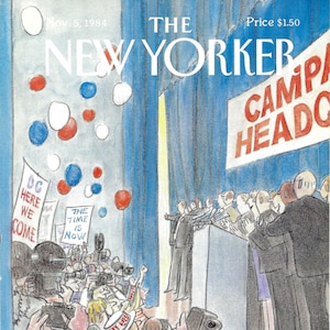 New Yorker Magazine Cover Nov. 5,1984, Election Night Victory by Charles Saxon to Frame or for Paper Arts PSS 5923