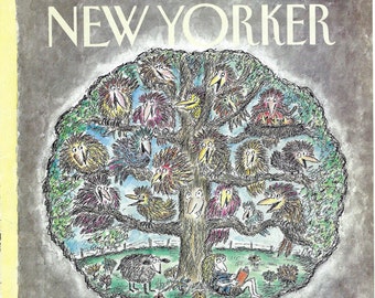 New Yorker Magazine Cover Jan. 14, 1991, A Bare Winter Tree Thinking of Summer by Edward Koren to Frame or for Paper Arts PSS 5673