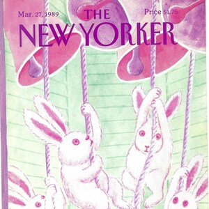 New Yorker Magazine Cover Mar. 27, 1989, Rabbits as Bell Ringers by Charles Addams to Frame or for Paper Arts PSS 5327