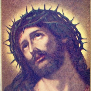 Religious Art Vintage Prayer Cards Funeral Burial Cards Crown of Thorns PSS 3517