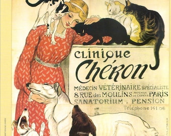 Steinlen's "Clinique Cheron" Instant Download Digital Collage Sheet for Paper Arts, Scrapbooking, Collage and MORE PSS 2203