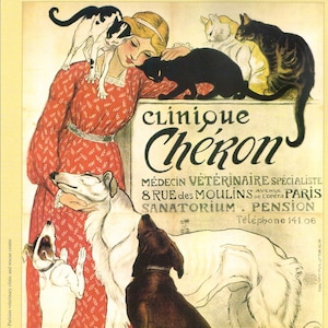 Steinlen's "Clinique Cheron" Digitaler Collage Bogen für Paper Arts, Scrapbooking, Collage und MEHR PSS 2203