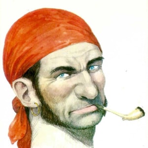 Französische Piraten Postkarte Jules Boulanger von Les Corsaires d'Etienne Blandin Serie PSS 5193
