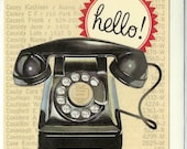 Vintage Telephone Greeting Card by Cavallini to Frame or Use in Craft Projects PSS 3670