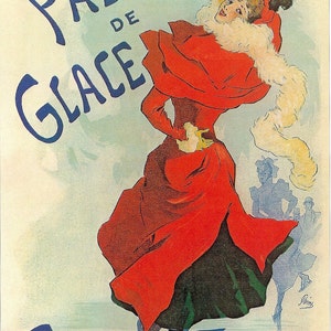 Vintage French Poster Instant Download Digital Palais de Glace, Champs Elysees by Jules Cheret Collage Sheet for Paper Arts, Collage PSS2626