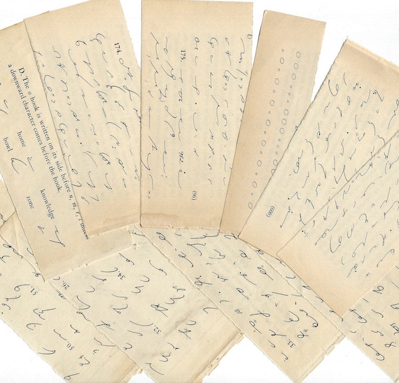 Vintage Shorthand Gregg Speed Writing Textbook Snippets Collage Paper Pack, Background Paper, Assemblage Paper, Scrapbooking Paper PSS 3298