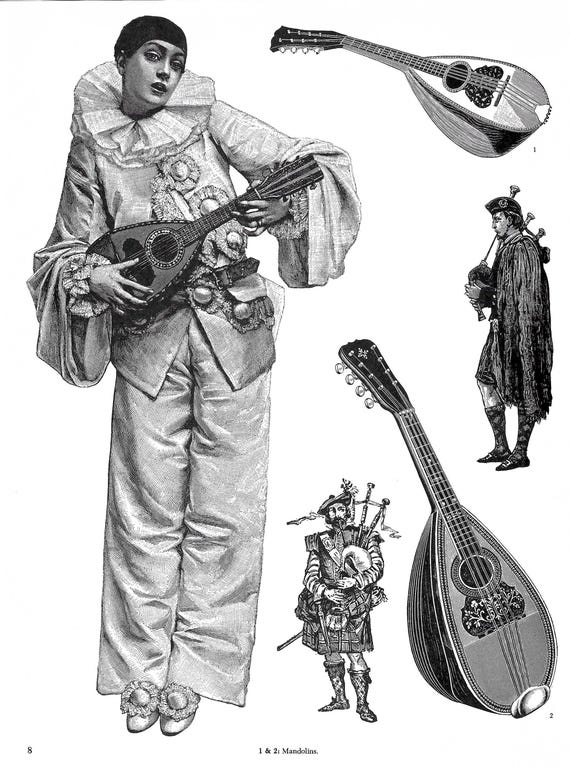 Vintage Music Woodcut & Engraving Illustrations – Antique Clip Art