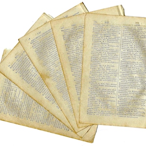 May include: Close-up of several pages from an old, yellowed book. The pages are filled with text in a small, blue font. The text is in French and includes words like "CAP", "DEC", "FLU", and "IMB".