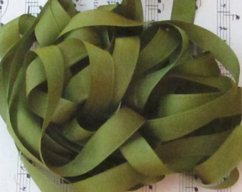 Green Olives Seam Binding Silky Rayon Seam Binding Ribbon - 9 yards PSS 0149