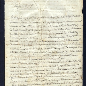 1839 French Document Page to Frame or for Collage, Junk Journals, Paper Arts  PSS 6132