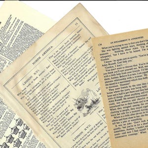 Vintage 50 Book Pages Ephemera Pack for Junk Journals, Collage, Mixed ...