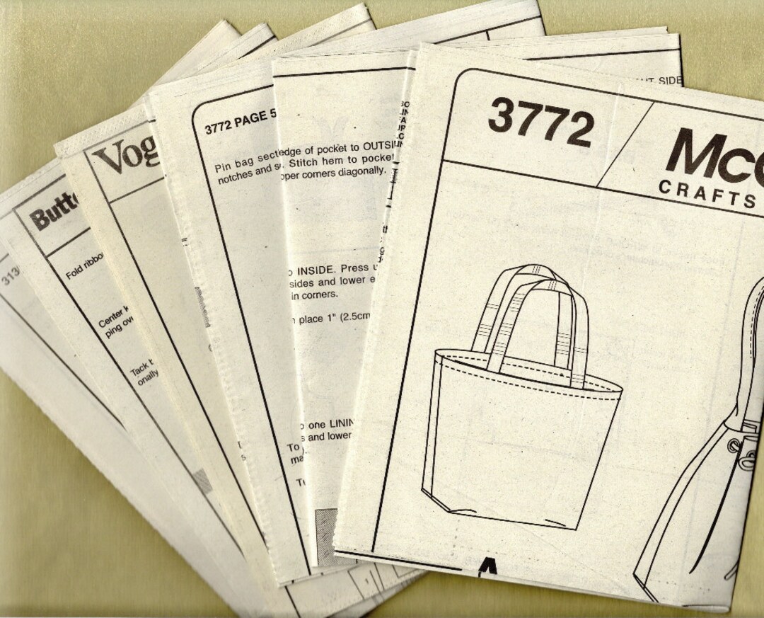 Sewing Pattern Instruction Sheets - Assorted Set of 6 Background Pages ...