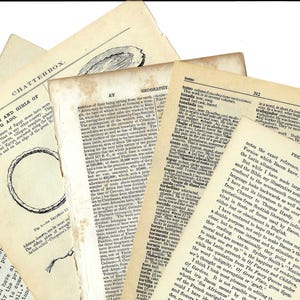 Vintage 50 Book Pages Ephemera Pack for Junk Journals, Collage, Mixed ...