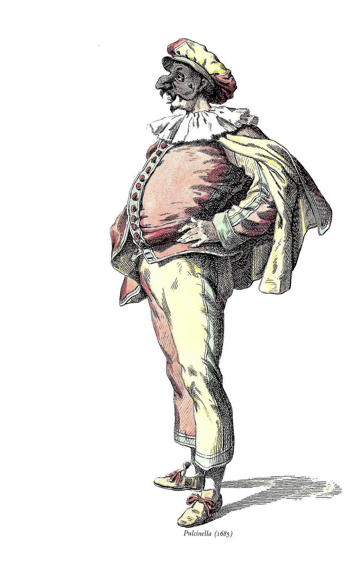 Italian Commedia Dell'arte Pulcinella Print to Frame or Use in